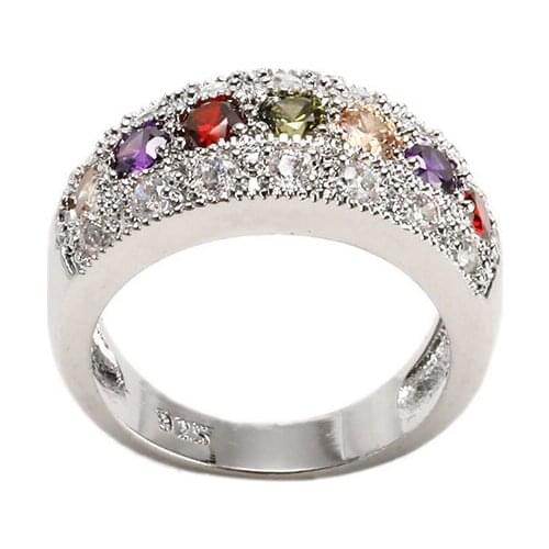 Crystal Engagement Ring Silver Color Zircon Stone Rings For Women Wedding Party Jewelry Gift Size 6 7 8 9 10