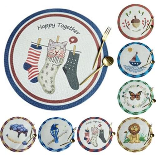 Table Mats Heat Resistant Easy to Clean PVC Colorful Foldable Pot Mat Restaurant Round Nordic Style Non-slip Kitchen Placemat
