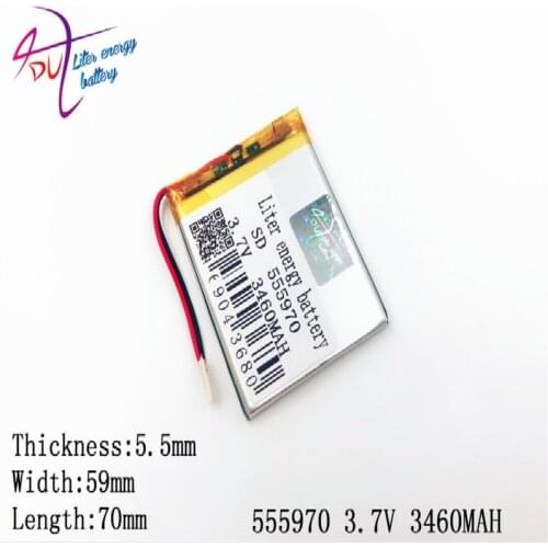 3.7V 3460mAh 555970 556070 Liter energy Lithium Polymer Li-Po li ion Rechargeable Battery cells For MP5 GPS mobile bluetooth