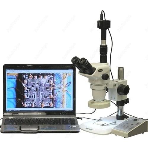 Stereo Zoom Microscope--AmScope Supplies 3.35X-225X Stereo Zoom Microscope with 80-LED Light + 8MP Digital Camera
