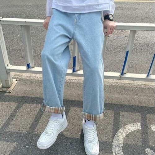 Men Jeans Plus Size Loose Wide Leg Denim Trousers Male Fashion All-match Leisure Korean Style Harajuku Ins Streetwear