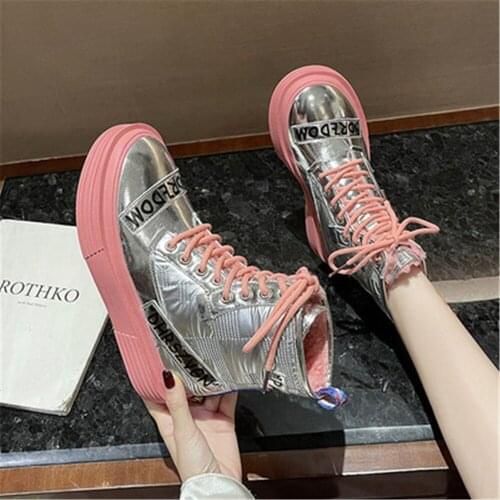 2022 Newest Women Winter Fur Ankle Snow Boots Comfortable Thick Plush Keep Warm Sneakers Ladies Leather Cotton Shoes Botas Mujer