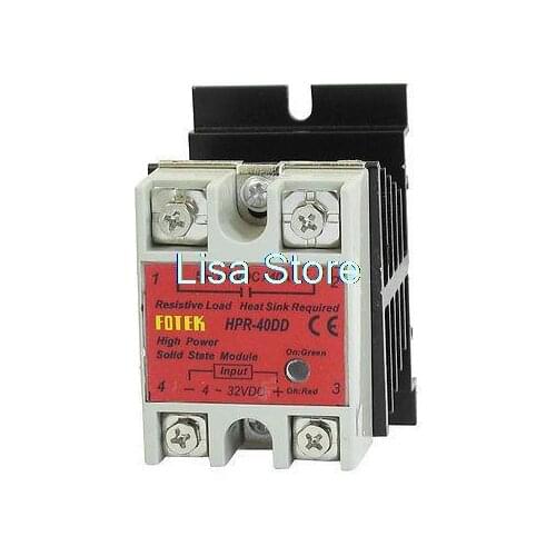 Single Phase Solid State Relay HPR-40DD 40A 4-32V 5-110V DC w Heat Sink