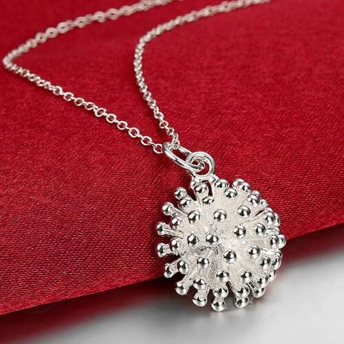 Wholesale Jewelry 925 Silver Necklaces Classic Fireworks Pendant Necklace For Women Jewelry Bijoux Gift