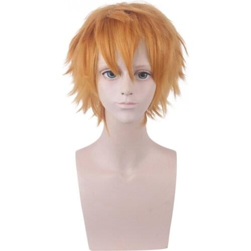 Minamoto Kou Wig Short Khaki Wig Anime Toilet-bound Hanako-kun Cosplay Hair Synthetic Cosplay Wig 35cm