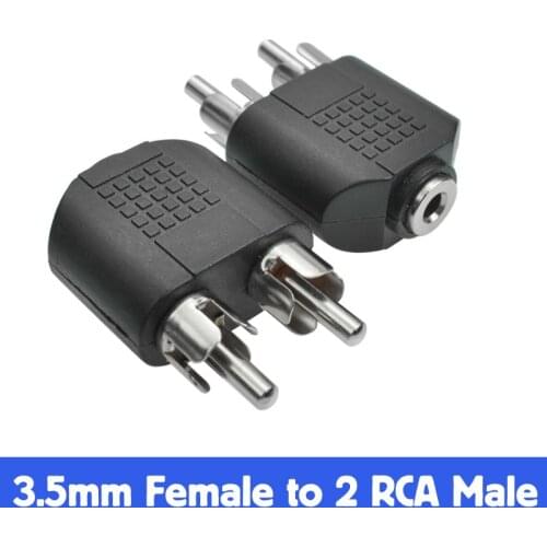 Useful Shielded 3.5mm 1/8 3.5mm Stereo Female Jack To 2 RCA Male Plug Adapter Headphone Y Audio Adapter Female To Male Audio