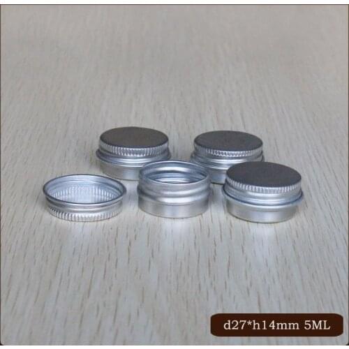 100pcs/lot 5g 10g Empty Aluminum Cosmetic Jar 0.3mm Thick Screw Lid 5ml 10ml Eyes Lip Balm Mask Tin Ointment Hand Cream Box