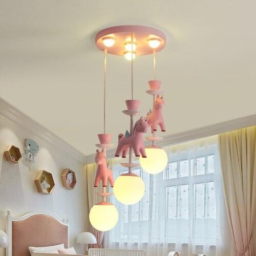 Nordic Childrens Bedroom Modern Chandelier Creative Ins Carousel Girl And Boy Drawing Room Living Room Cartoon Pendant Lamp