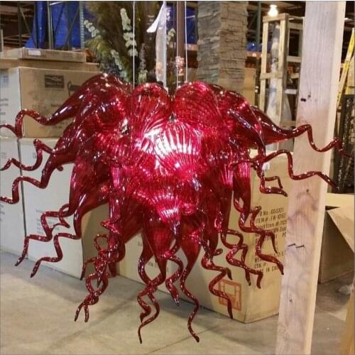 French Style Glass Chandelier Lightings High Customized Colored for KTV Decor