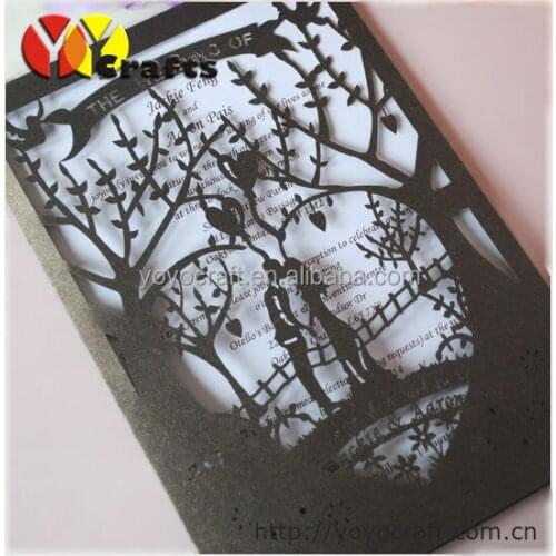 Wedding invitation card,laser cut paper cafts invitation cards for wedding Free logo