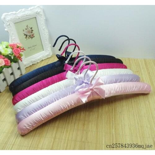 100pcs Display Rack Hangers Fabric Coated Hanger Cloth Hanger Silk Sponge Hanging Clothes Hanger for Hotel Shop