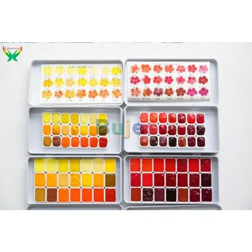 Japan Holbein Holbein 21/24 color 0.5/1ml watercolor pigments red,yellow, green Blue purple,Green brown Sub-packed art supplies