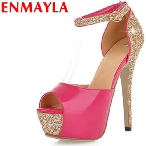 ENMAYLA New 5 Colors Size 34-39 Sexy High Heels Platform Shoes Pumps Womens Dress Fashion Wedding Shoes Lady Pump Summer Shoes