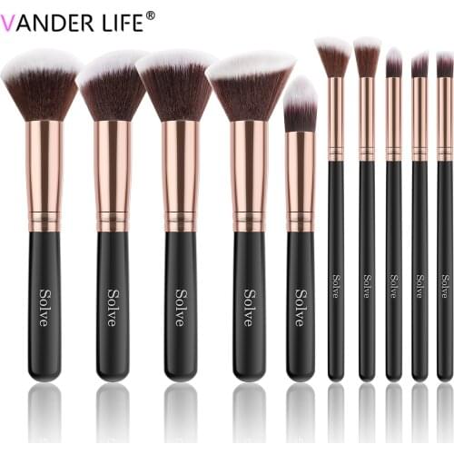 Makeup Brushes, SOLVE 10PCs Premium Synthetic Makeup Brushes Set
