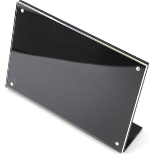 15*10cm 10 pcs A6 Acrylic Magnetic L Frame Stand Label Card Tag Name Paper Holder Tabletop Poster Sign Display Rack Black T5mm