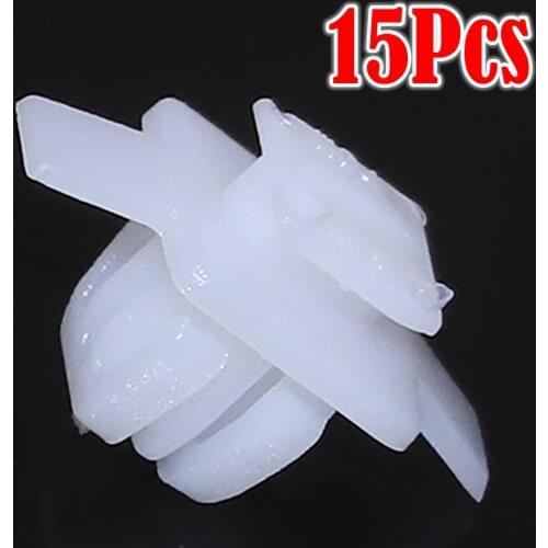 15Pcs 91513SMGE11 Wing Wheel Arch Trim Clips Surround Garnish fit for Honda Civic CRV Car Front White Nylon Clips Accessories