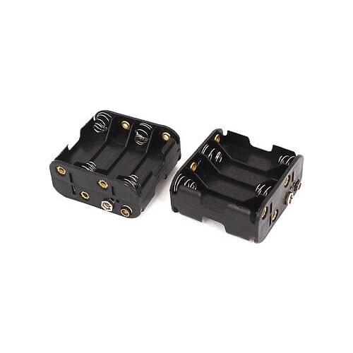 2pcs 8 x AA 2-Side Battery Case Holder Box Storage w 12V Snap Connector