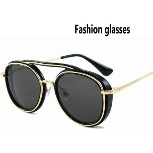 2020 Retro Punk Style Double Beam Round Sunglasses Men Women Fashion Vintage Sunshade Glasses UV400 with box FML