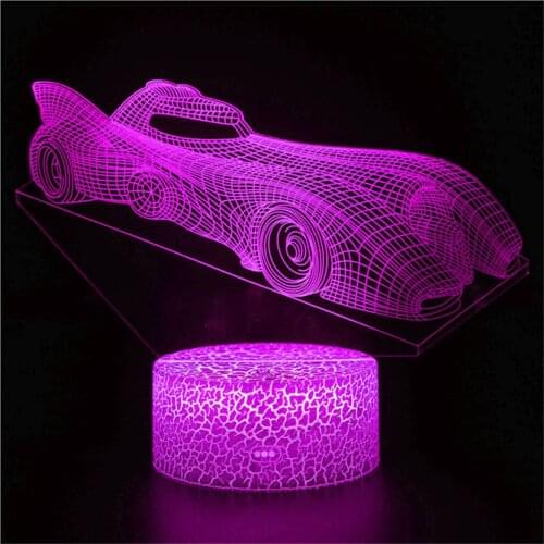 3D world limited edition super sports car night light famous car illusion three-dimensional simulation science fiction car gift