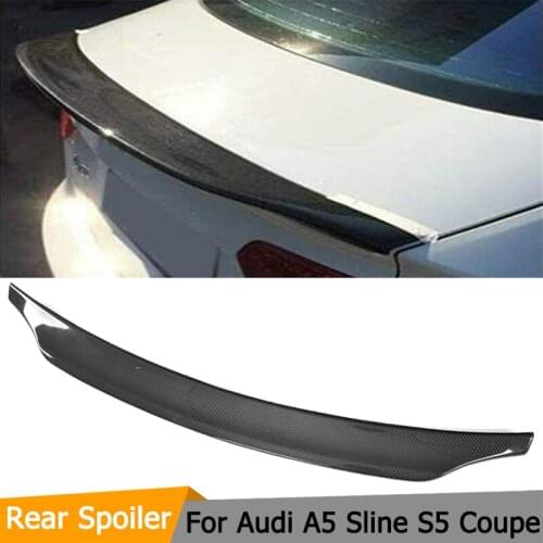 For A5 S5 Sline 2008 - 2016 Coupe Carbon Fiber Rear Trunk Spoiler Wing Lid