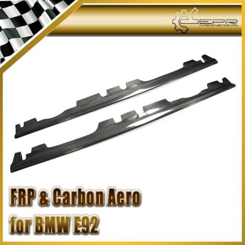 Car Styling For BMW 08-12 E92 Coupe Convertible M3 GTR-S Carbon Fiber Side Skirt Extension Glossy Fibre Exterior Door Body Kit