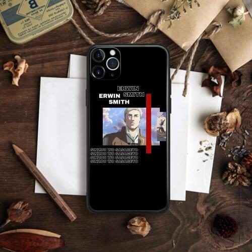 Erwin Smith Attack on Titan Anime Phone Case For IPhone 11 12 Mini Pro XS Max X XR 6s 7 8 Plus SE Soft TPU Glass Cover