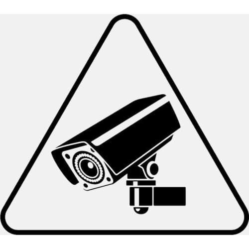 Dawasaru Warning Car Stickers Camera Tool Decals Waterproof Suitcase Laptop Auto Accessories Decoration PVC,13cm*11cm