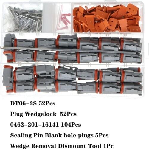 DT06-2S/3S/4S/6S Deutsch DT Series Waterproof Wire Connector Kit Automotive Sealed Plug With Pins Box Wedge Tool