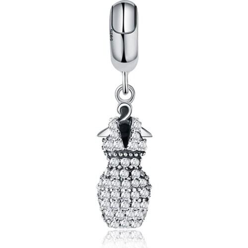 Hot Sale Silver Color Charm Bead Exquisite Dress Crystal Pendant Beads For Original Pandora Charm Bracelets & Bangles Jewelry