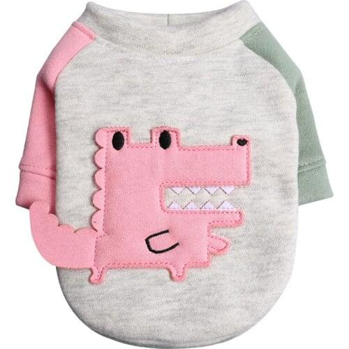 Cotton Chihuahua Cute Crocodile Embroidery Sweater XS-XL Pet Dog Clothes for Small Dogs Clothing Puppy Tshirt for Cat Para Perro