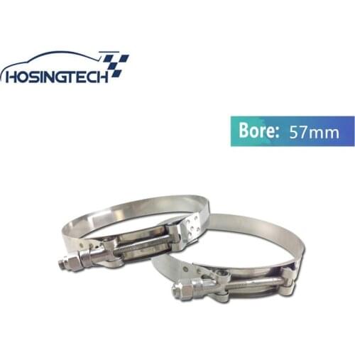 HOSINGTECH- NEW High Quality 57mm Turbo Hose clamp Stainless Silicone T Bolt hose Clamp Kit 3pcs