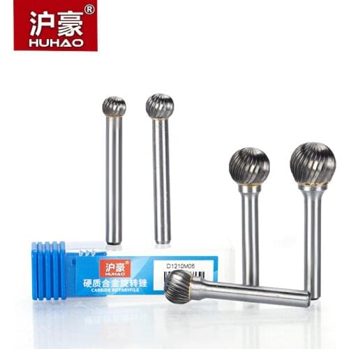 HUHAO 1pc 6mm Shank Tungsten Steel Cutter Metal Grinding Carving Head Rotary File Router bit For Metal Polishing D Type