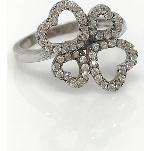 Imported Quality Heart Simple Elegant Silver Ring