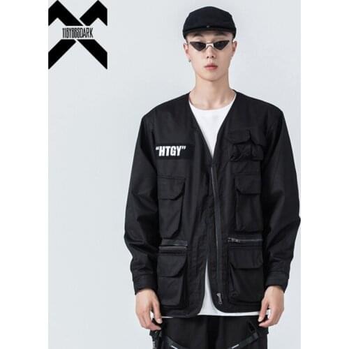 2021 Tactical Function Jackets Loose Multi Pockets Cargo Coat Hip Hop Streetwear Jacket Fashion Autumn Outwear Techwear WB269