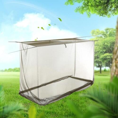 Summer breathable mosquito net Outdoor camping travel portable army green folding single insect-proof breathable mosquito net