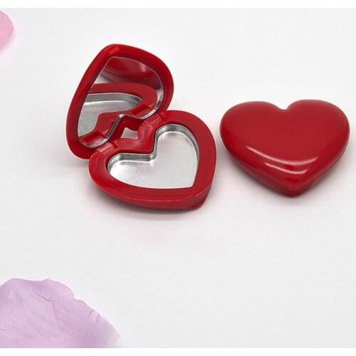 Love Heart Shape Empty Eyeshadow Case Rouge Lipstick Box Pigment Palette Refillable Foundation Makeup Dispenser With Aluminum