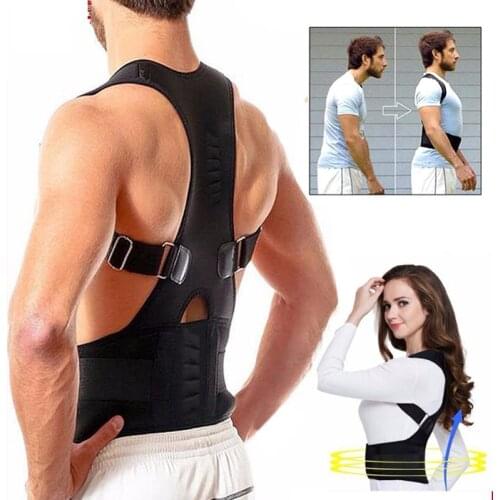 Back-Belt Adult Magnetic Posture Corrector Adjustable Correction Waist Trainer Shoulder Lumbar Brace Spine Support Straight Belt