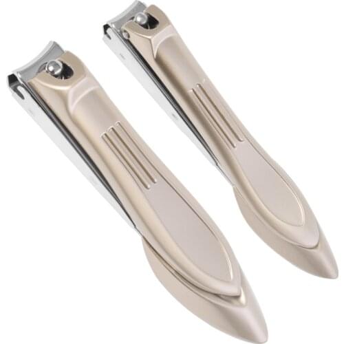 Nail Clippers Set Cutter Professional Stainless Steel Manicure Nippers 2 Size for Thick/Thin Finger Toenails Nail Tools