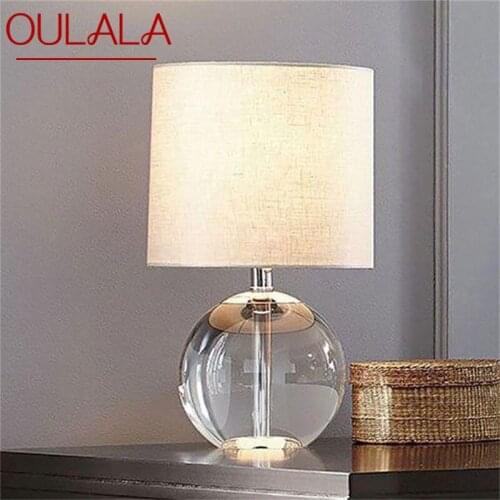 OULALA Dimmer Table Light Contemporary Simple Desk Lamp Round Crystal LED for Home Bed Room Decoration
