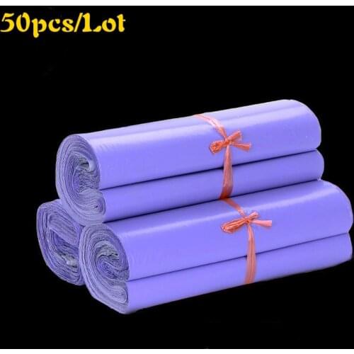 50Pcs Purple Courier Bags Mail Packaging Poly Package Plastic Self-Adhesive Mailing Bag Envelope Shipping Bulk Supplies 38*52cm