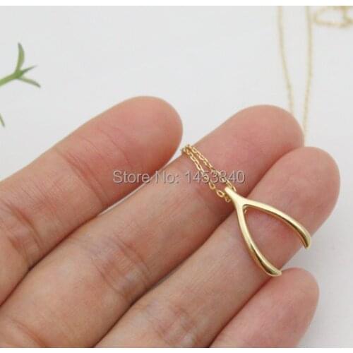 Wishbone Necklace, Wishbone Charm Necklace, Good Luck Necklace, Holding necklace, Make a Wish Lucky Charm 12pcs/lot