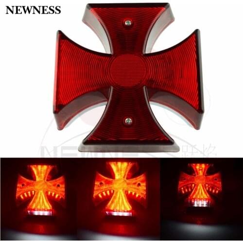 Cross LED Taillight Brake Rear License Plate Light for Honda VTX 1300 C R S RETRO Yamaha Raider S XV 1900 XV1900 Harley