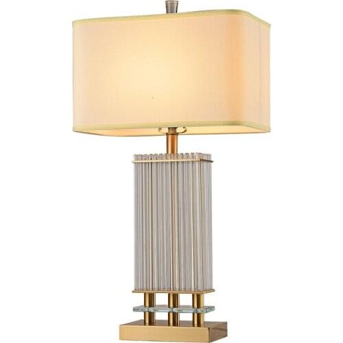 Postmodern light luxury simple fashion personality glass metal table lamp Nordic designer study living room bedroom table lamp
