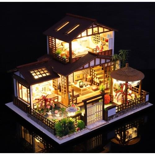 Handmade Diy Dollhouse Assemble Wooden Miniatures Doll House Furniture Miniature Dollhouse Puzzle Educational Toys For Children