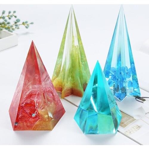 Geometri Cone Ornament Epoxy Resin Mold Jewelry Silicone Mould DIY Crafts Decoration Tools
