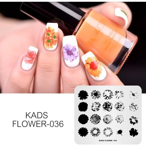 KADS Flower 036 Overprint Bloom Templates DIY Image Manicure Tools Nail Stencil Stamp Nail Art Stamping Plate