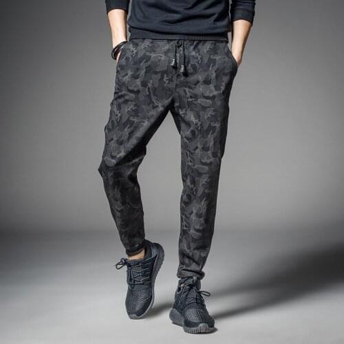 2020 spring England style Drawstring camouflage harem pants men casual trousers for men camouflage harem trousers