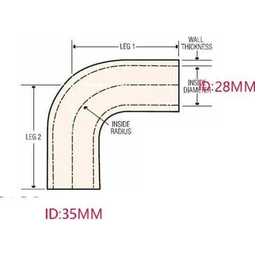 Custom hose 90-id28/35mm silionce hose