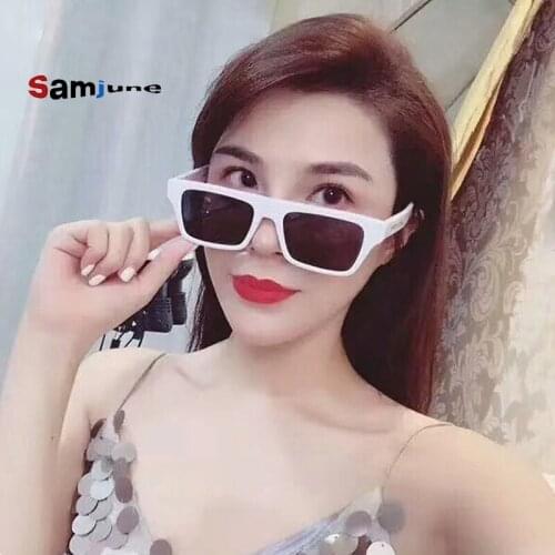 Samjune Candy Color Rectangle Sunglasses women Fashion shades 2018 Brand square Sun Glasses For Men Designer Oculos de sol