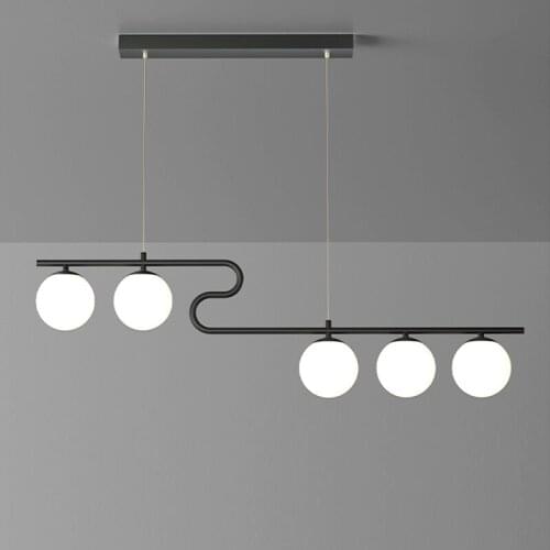 Modern Simple Pendant Lamp Kitchen Dining Table Bar Living Room Home Decor Type S Long Indoor Black Golden Hanging Lighting E27